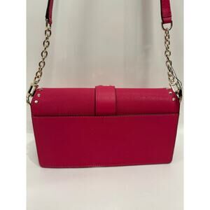 Michael Kors Greenwich Medium Studded Saffiano Leather Shoulder Bag - Rubin Red